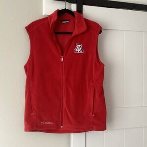Columbia Scarlet Sleeveless Fleece with Emblem